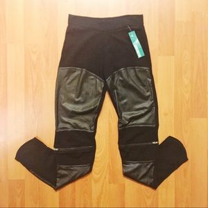 NWT Faux leather moto leggings